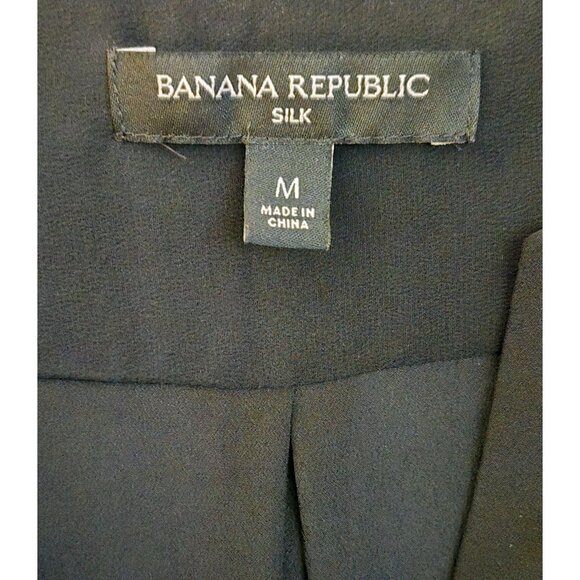 Banana Republic 100% Silk Longline Long Sleeve V Neck Pullover Tunic Top M EUC - Picture 7 of 8